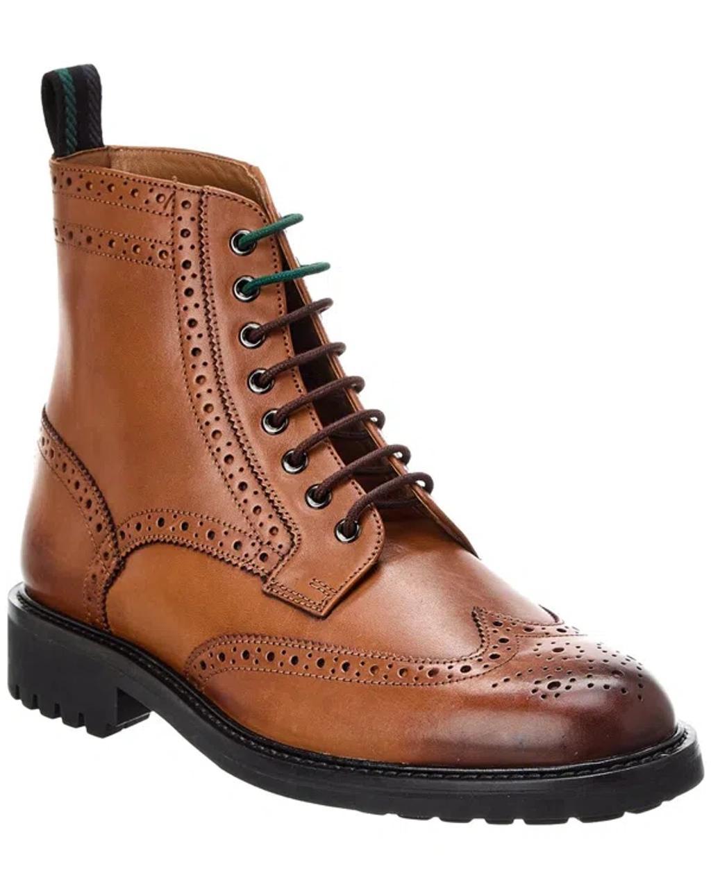 Jakobe Chunky Leather Lace-up Boot In Brown Product Image