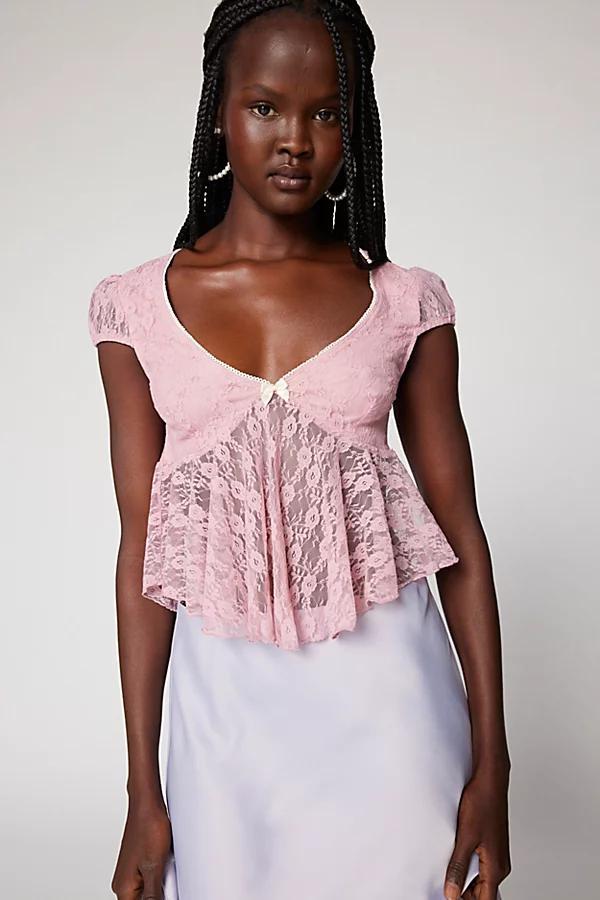 Kimchi Blue Taylor Lace Babydoll Top Womens at Urban Outfitters Product Image