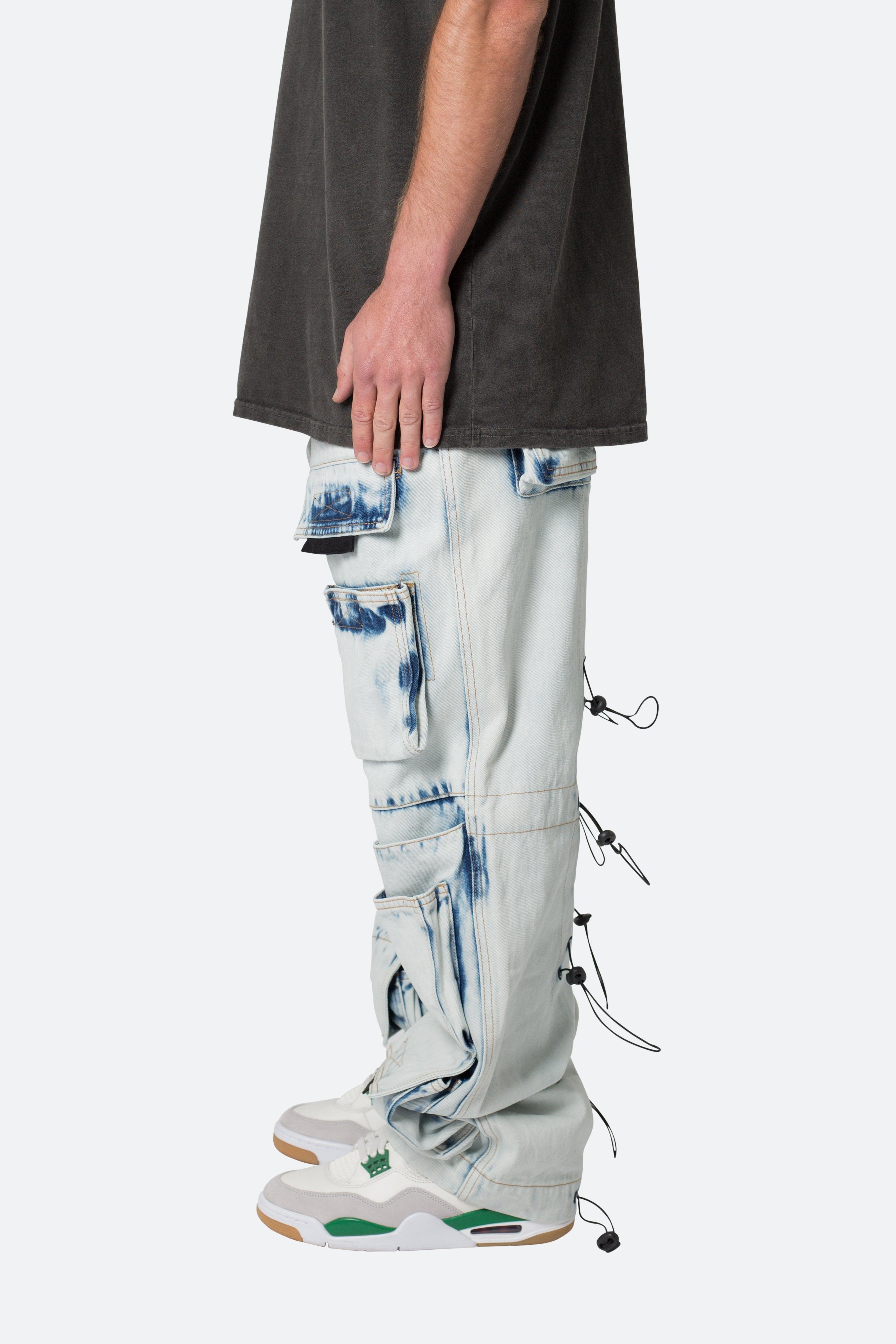 Ultra Baggy Spray Cargo Denim - Blue Product Image