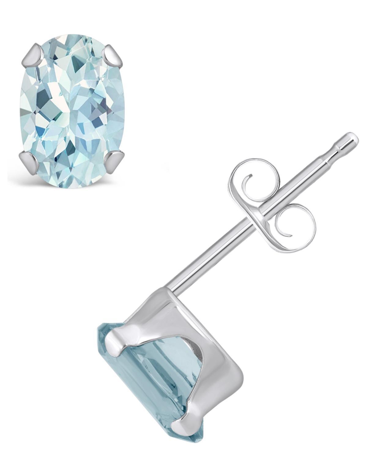 Macys Gemstone Stud Earrings in 10k White Gold Product Image