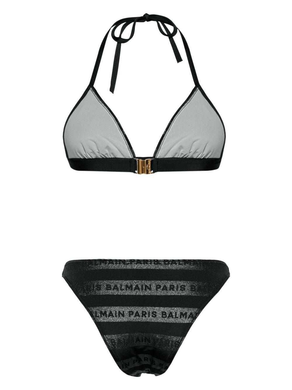 Logo-print Triangle Bikini Set In Black Product Image