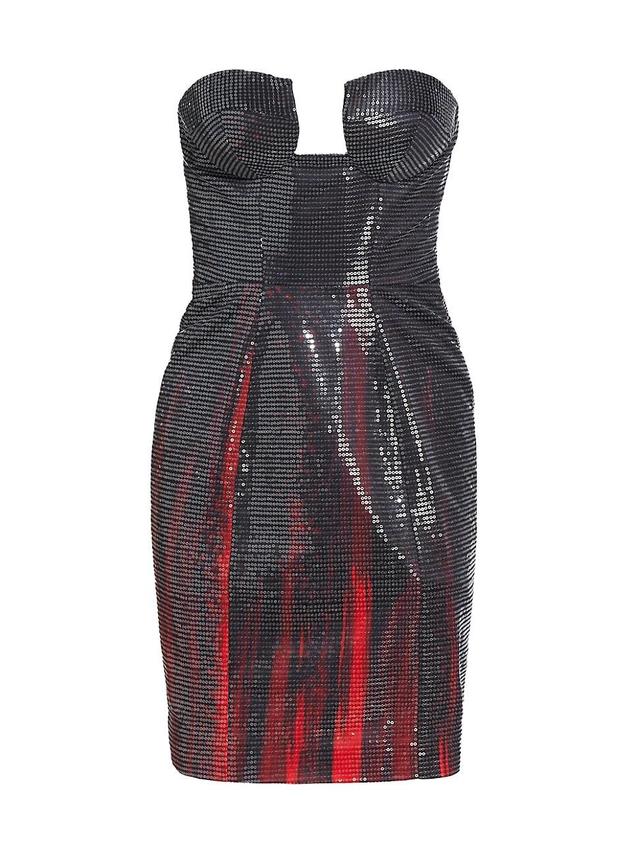 Womens Strapless Sequin-Embroidered Minidress Product Image