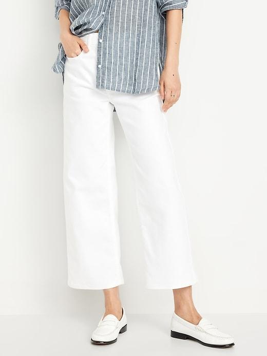 High-Waisted Wow Crop Wide-Leg Jeans Product Image