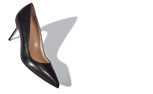 BB CALF 70 Black Calf Leather pointed toe Pumps Product Image