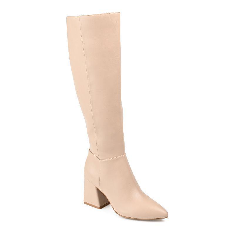 Journee Collection Landree Tru Comfort Foam Womens Heeled Knee High Boots Ivory Product Image