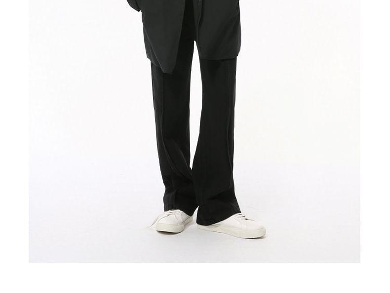 Stand Collar Plain Zip Jacket Product Image