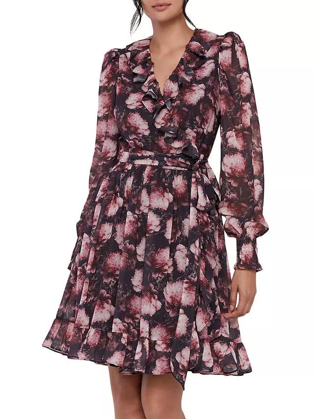 Ruffled Floral Wrap Dress Product Image