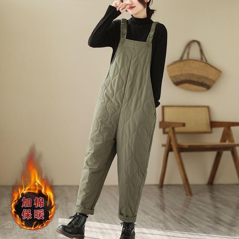 Plain Quilted Baggy Dungaree Product Image