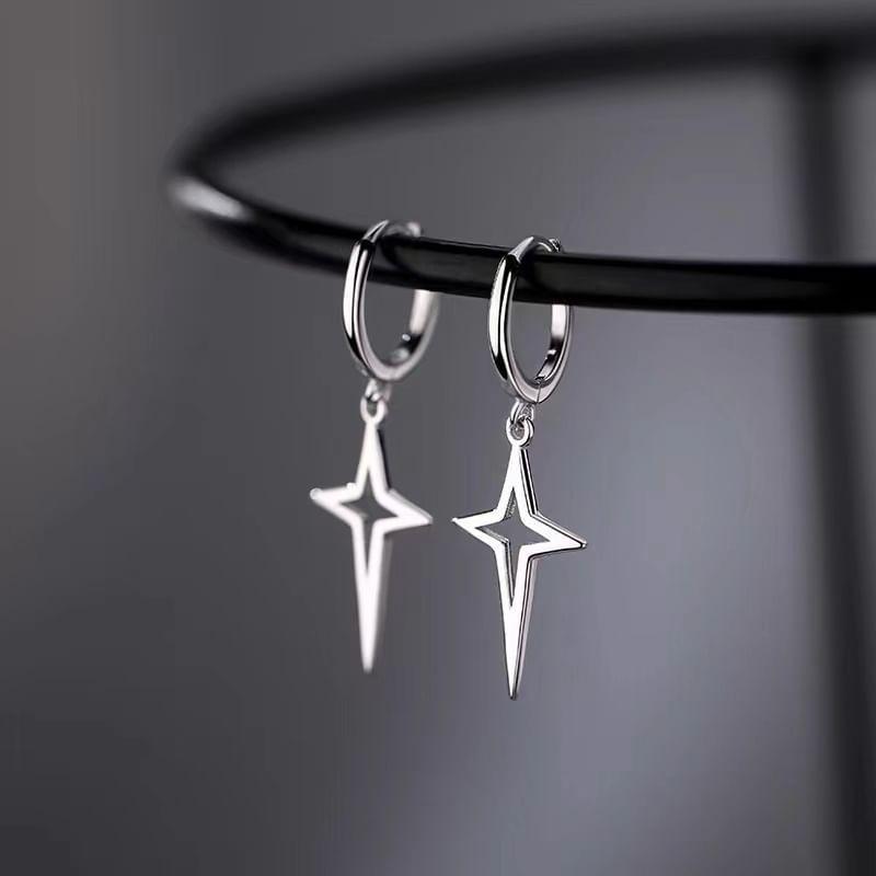 925 Sterling Silver Star Drop Earring Product Image