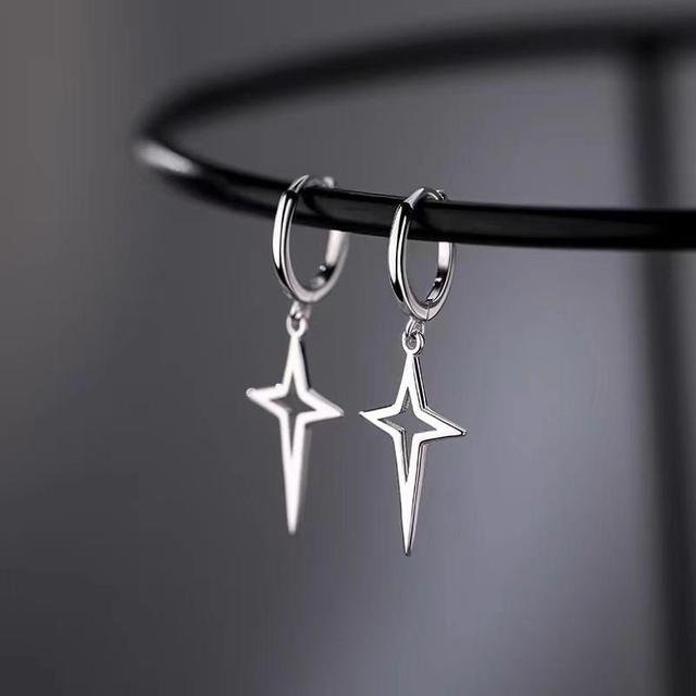 925 Sterling Silver Star Drop Earring Product Image