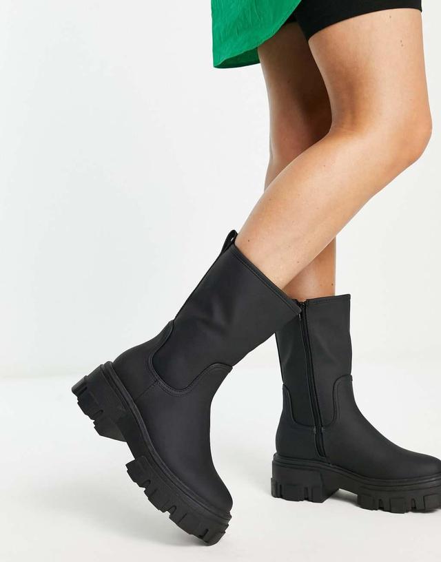 ASOS DESIGN Acton chunky pull on boots in black  Product Image