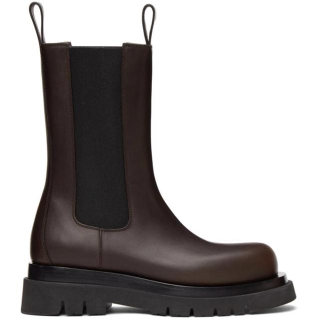 Lug Rubber-trimmed Leather Chelsea Boots In Nero Product Image