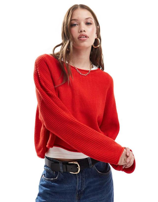 Miss Selfridge slouchy sweater in red Product Image