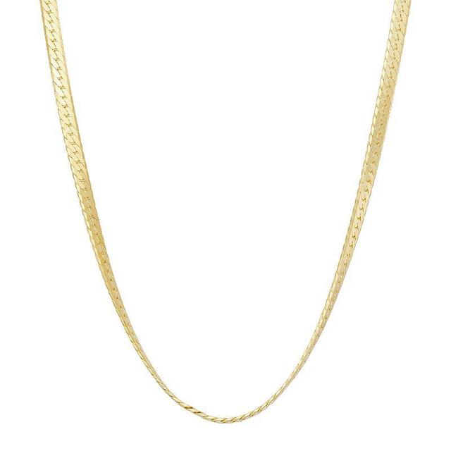 Jordan Blue 14k Gold Over Silver Herringbone Chain Necklace, Womens Yellow Product Image