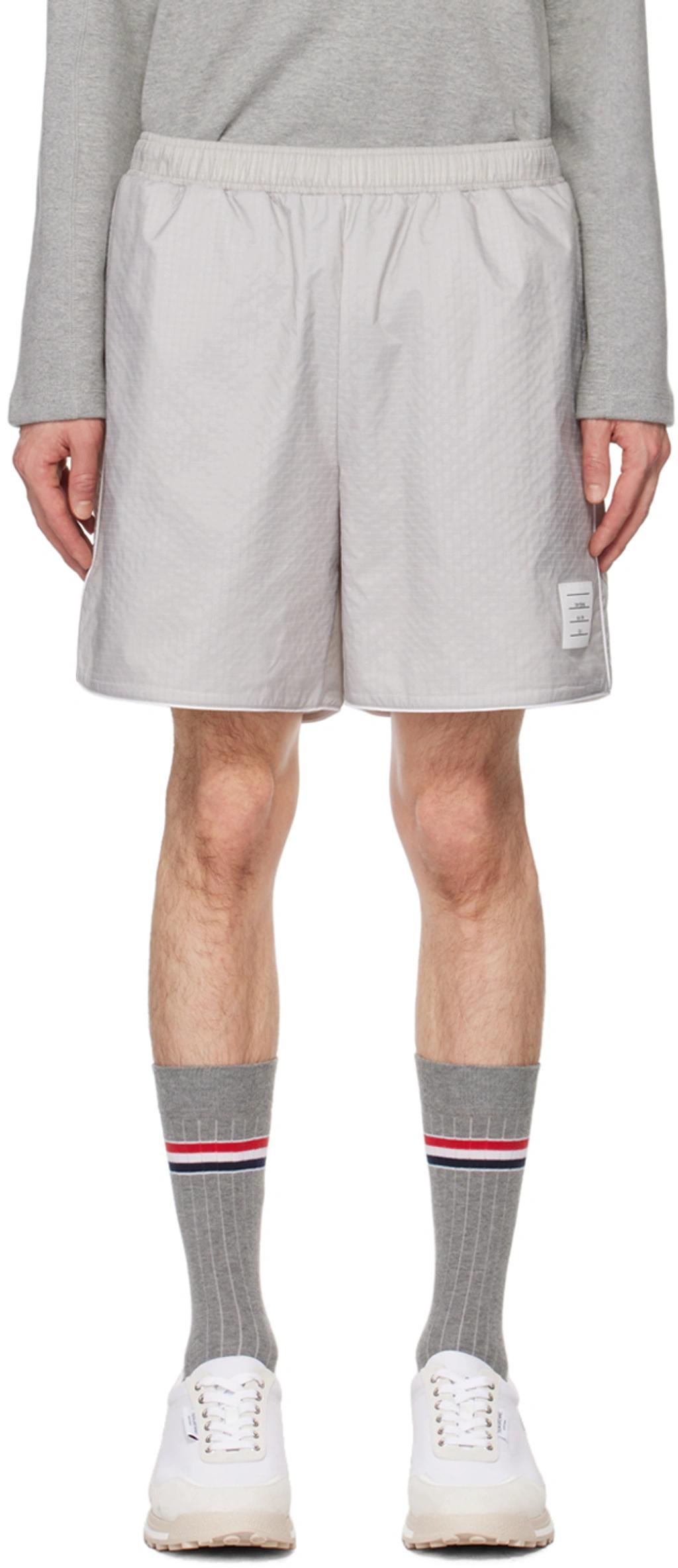 Gray Piping Shorts In 055 Lt Grey Product Image