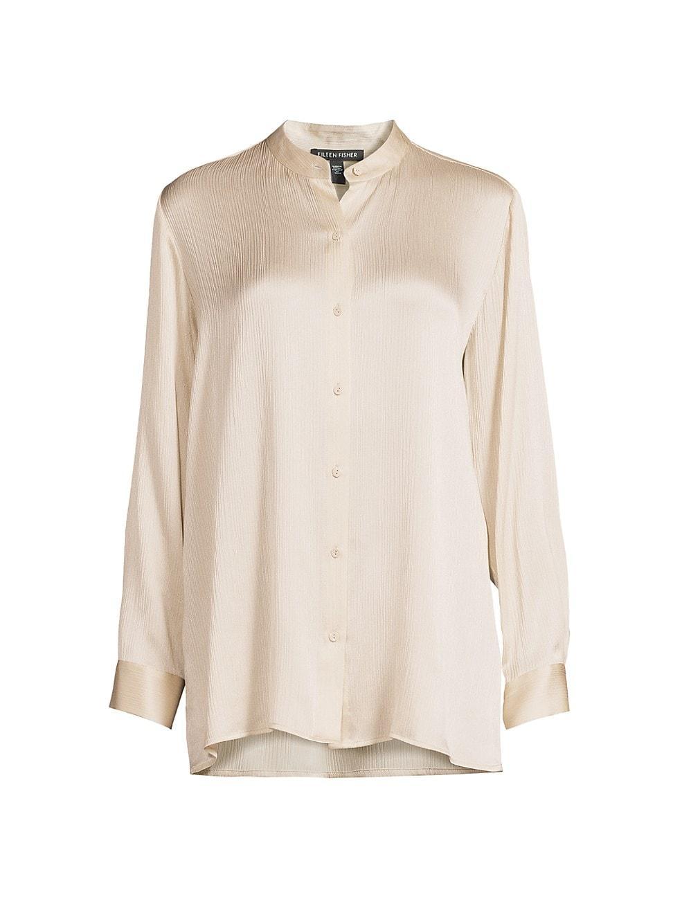 Womens Plisse Silk Shirt product image