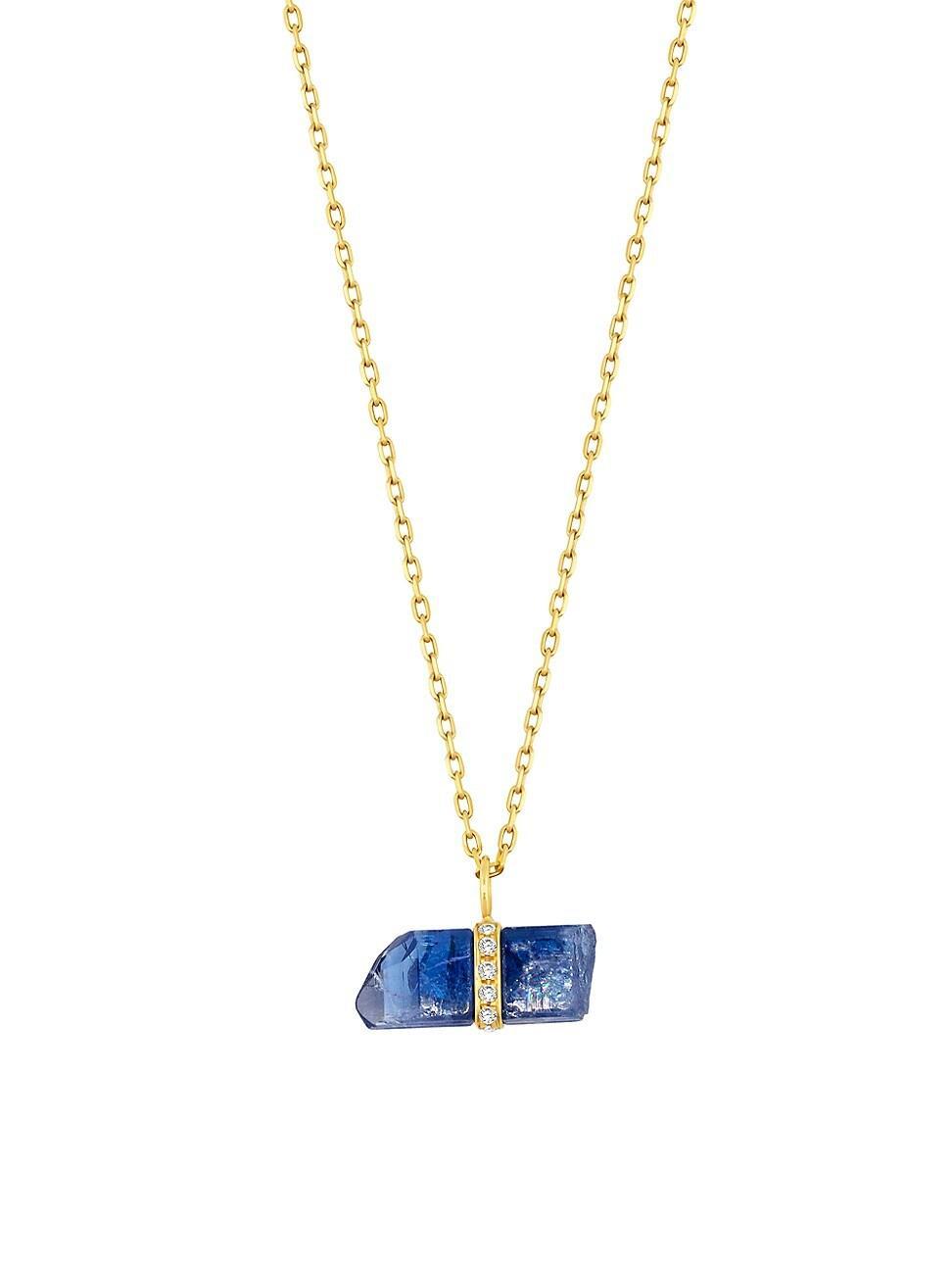 Womens Crystalline 14K Yellow Gold, Tanzanite & 0.25 TCW Diamond Pendant Necklace Product Image