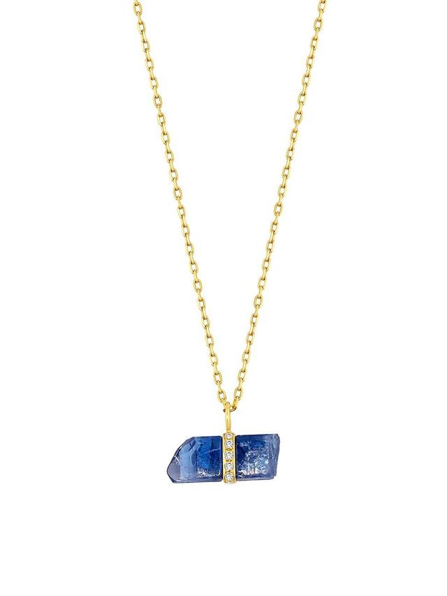 Womens Crystalline 14K Yellow Gold, Tanzanite & 0.25 TCW Diamond Pendant Necklace Product Image