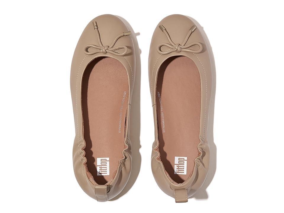 FitFlop Allegro Bow Leather Ballerinas (Latte ) Women's Shoes Product Image