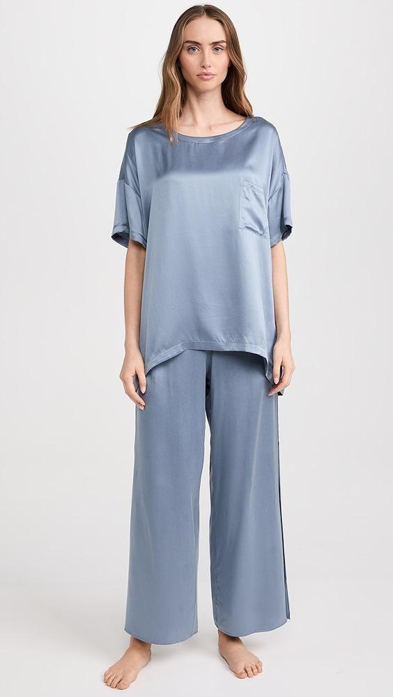 Lunya Washable Silk Tee Pants Set | Shopbop Product Image