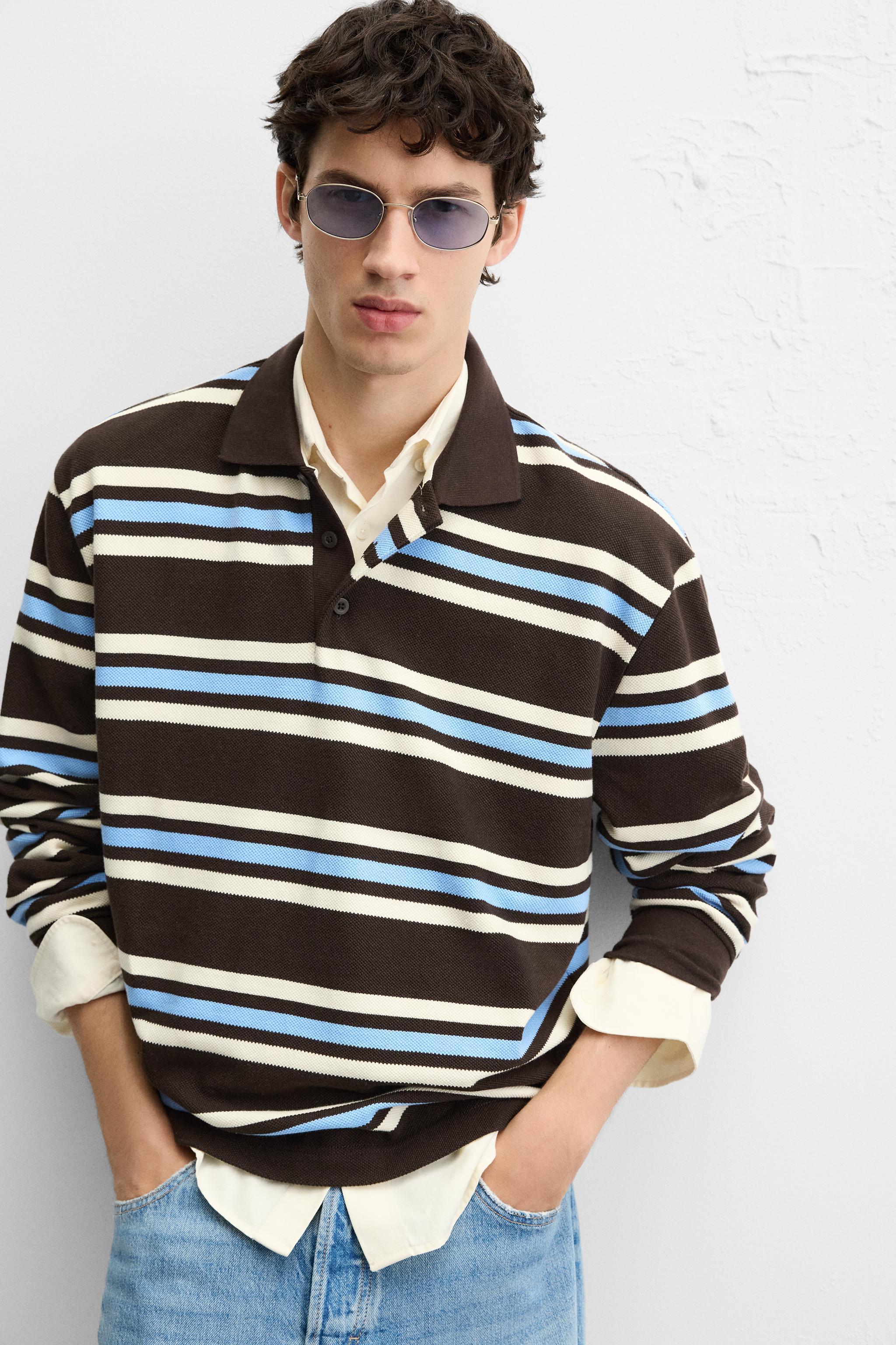 STRIPED PIQUÉ POLO SHIRT Product Image