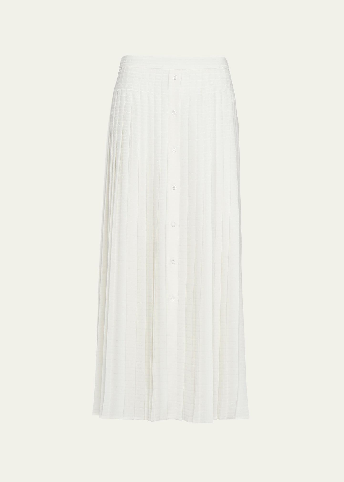 Womens Long Crpe De Chine Skirt - White - Size 2 - White - Size 2 Product Image