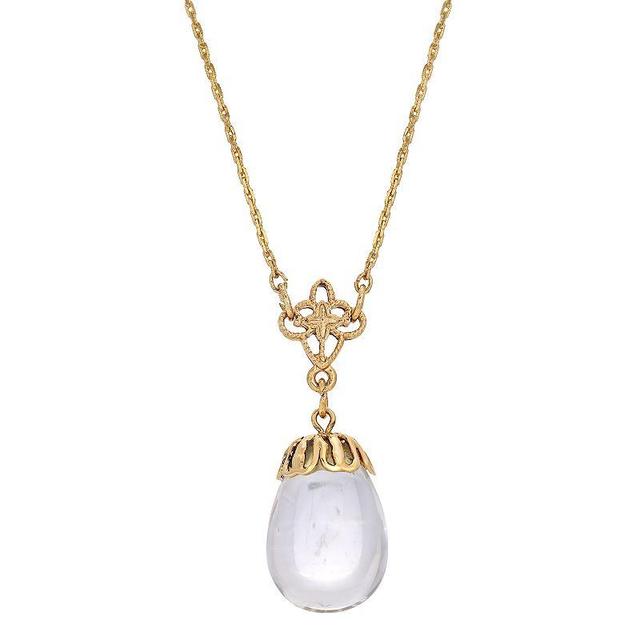 1928 14k Gold Dipped Clear Egg Pendant Drop Necklace, Womens Multi Product Image