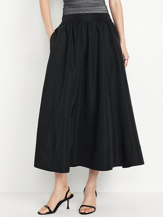 Shirred Midi Swing Skirt Product Image