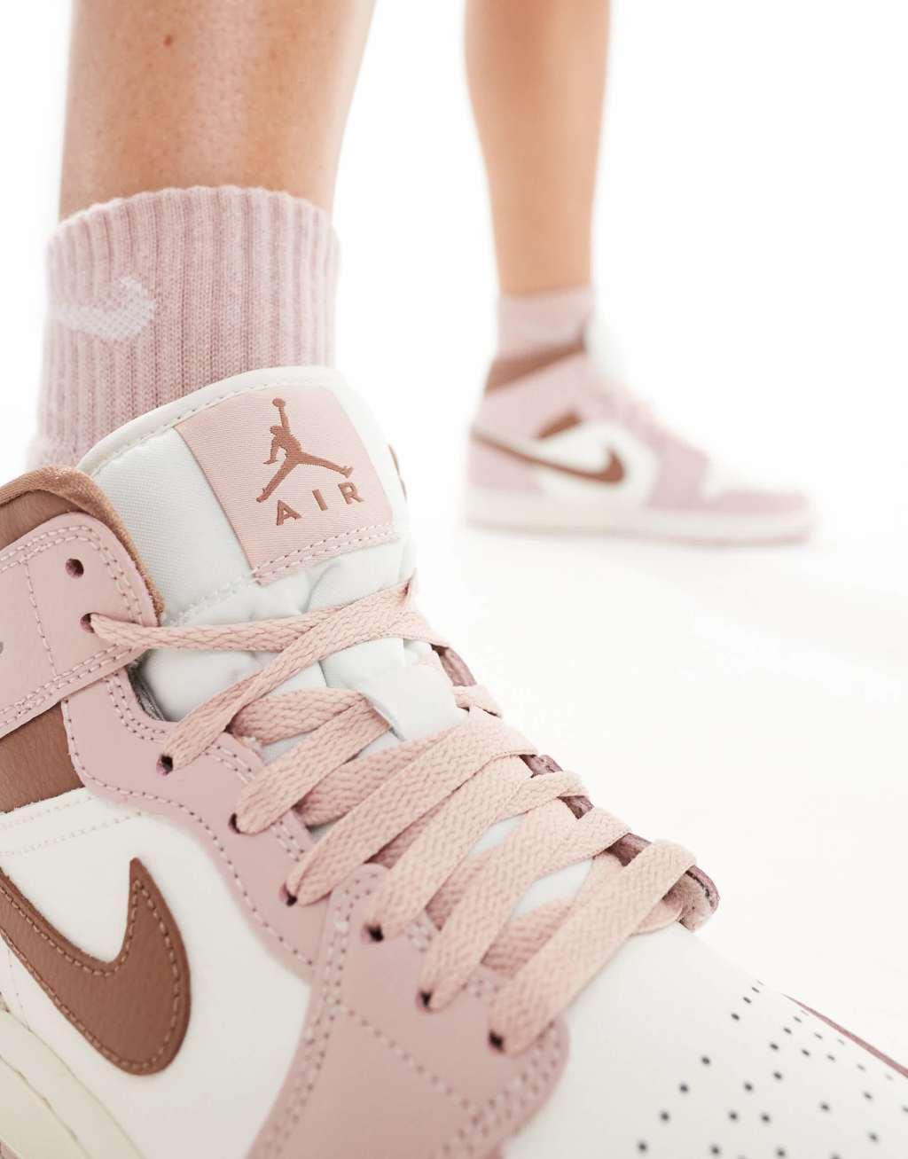 Nike Air Jordan 1 Mid sneakers in pink Product Image