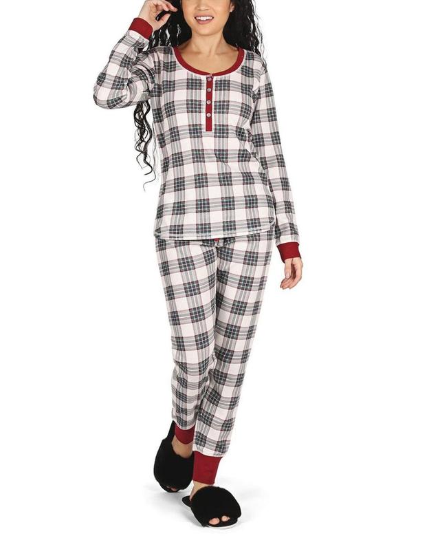 MeMoi Womens Plaid Matching Pajama 2 Piece Set Product Image