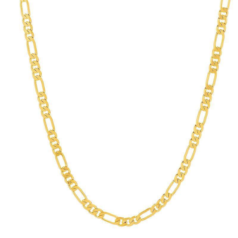 Mens 14k Gold Plated Figaro Chain Necklace - 16 in. Gold Tone Product Image