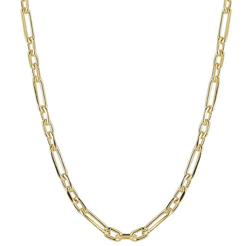 Sunkissed Sterling Figaro Paper Clip Chain Necklace, Womens Gold Tone Product Image