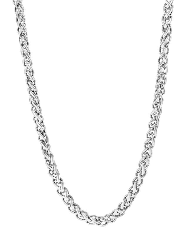 Blackjack Mens Wheat Link 24 Chain Necklace in Stainless Steel Product Image