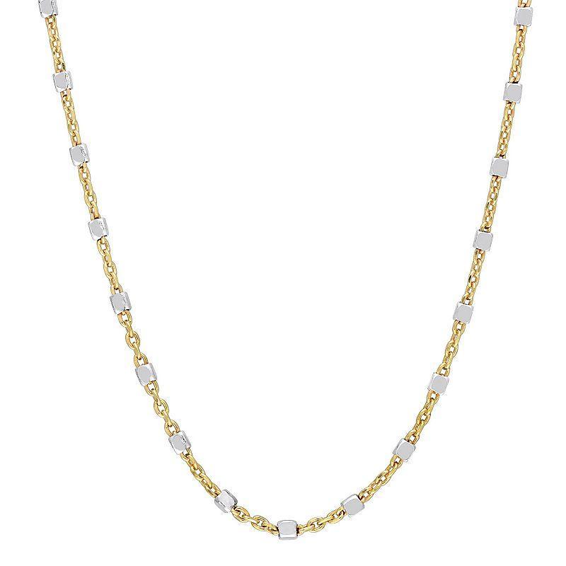 Stella Grace 18k Gold & Sterling Silver Bead Chain Necklace, Womens Multicolor Product Image