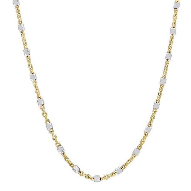 Stella Grace 18k Gold & Sterling Silver Bead Chain Necklace, Womens Multicolor Product Image