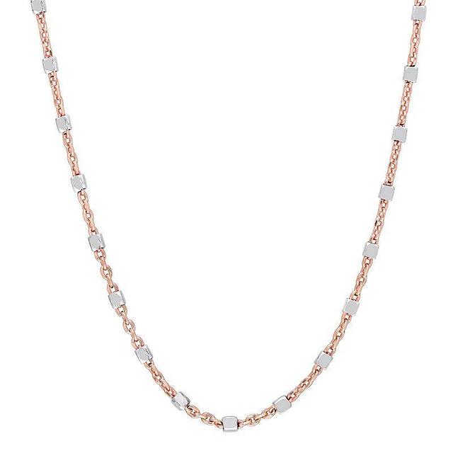 Stella Grace 18k Gold & Sterling Silver Bead Chain Necklace, Womens 18k Rose Gold Tone Product Image