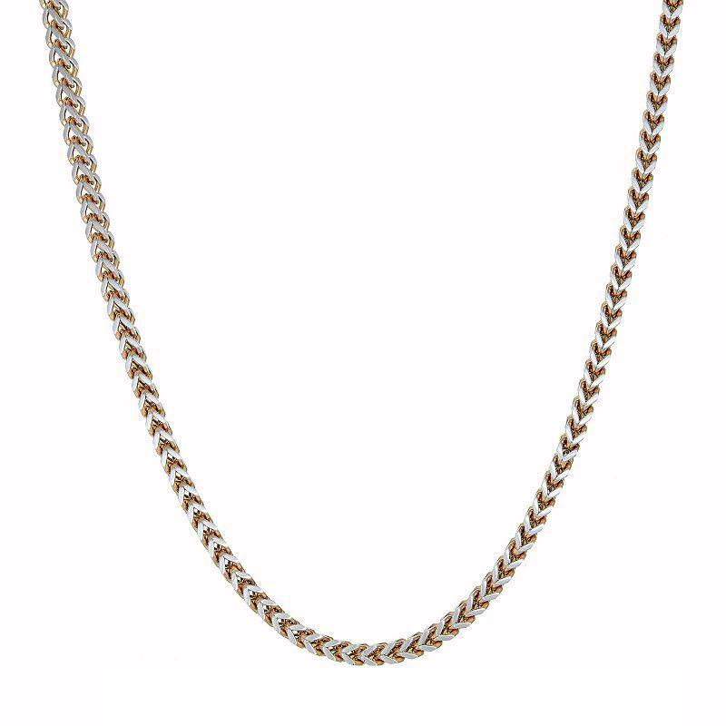 Mens LYNX Stainless Steel Two-Tone 4 mm Foxtail Chain Necklace Multicolor Product Image