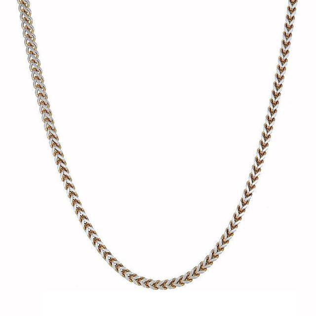 Mens LYNX Stainless Steel Two-Tone 4 mm Foxtail Chain Necklace Gold Tone Product Image