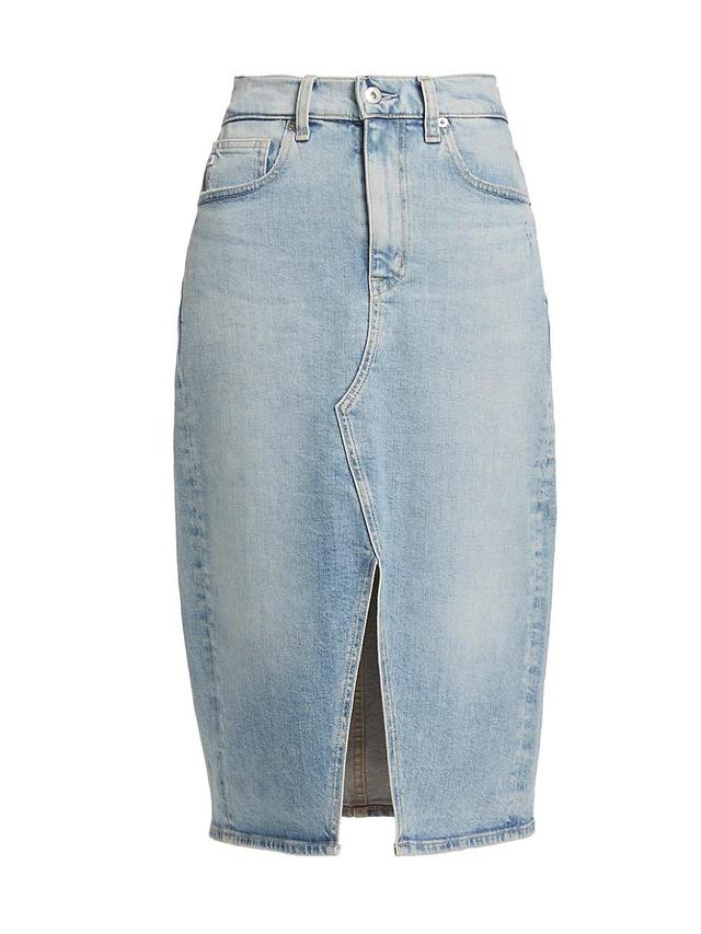 Womens Denim Split Midi-Skirt Product Image