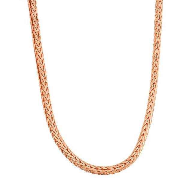 14k Gold Over Silver Foxtail Chain Necklace - 18 in., Womens, Size: 18, Pink Product Image