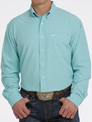 Cinch® Men's L/S Solid Turquoise ArenaFlex Button Shirt Product Image