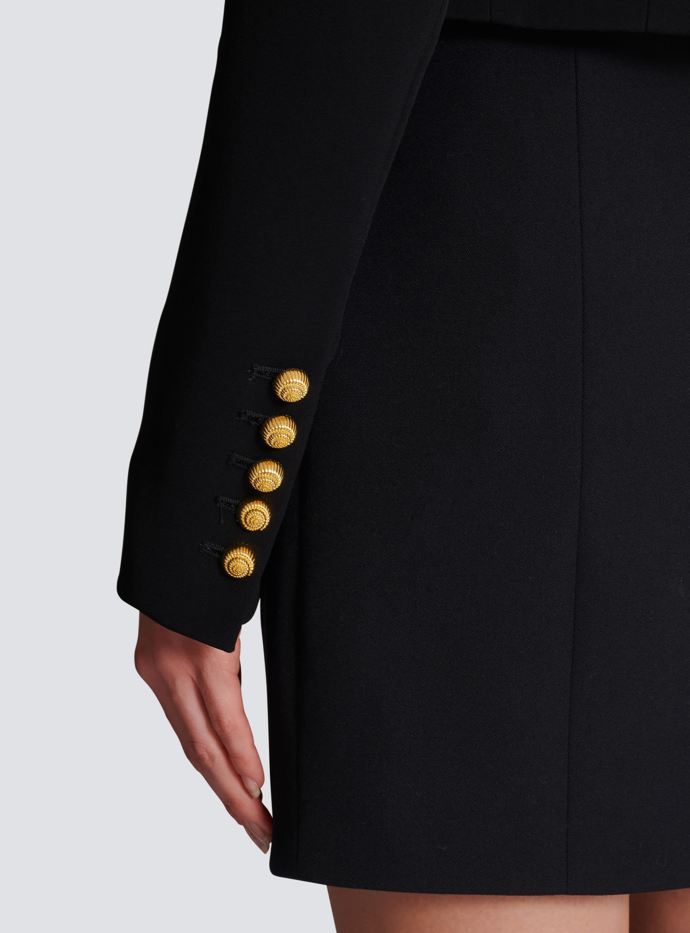 Buttoned cropped crepe jacket Product Image