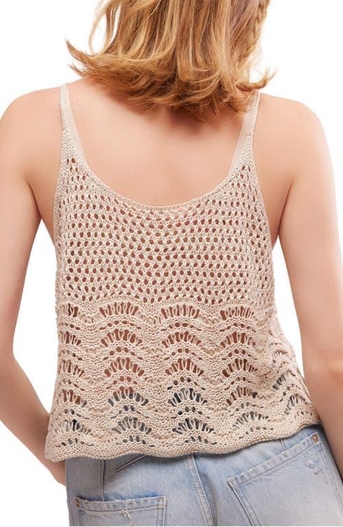 FREE PEOPLE Summer Breeze Open Knit Camisole In Neutral Product Image