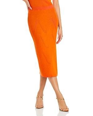 Womens Ribbed-Knit Midi-Skirt Product Image