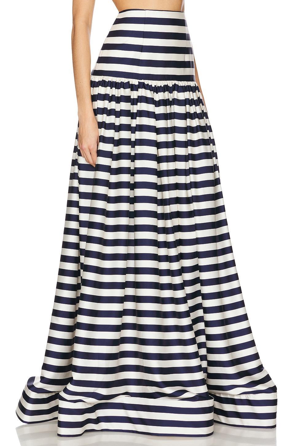 Quinn Striped Maxi Skirt in Navy & White Bronx and Banco Product Image