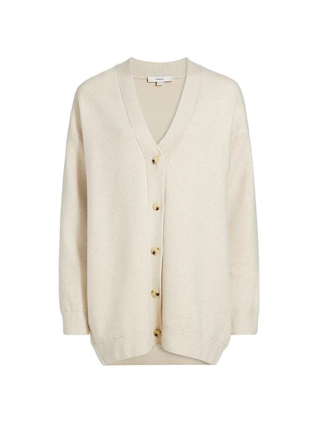 Womens Oversized Double-Knit Wool-Cashmere Cardigan Product Image