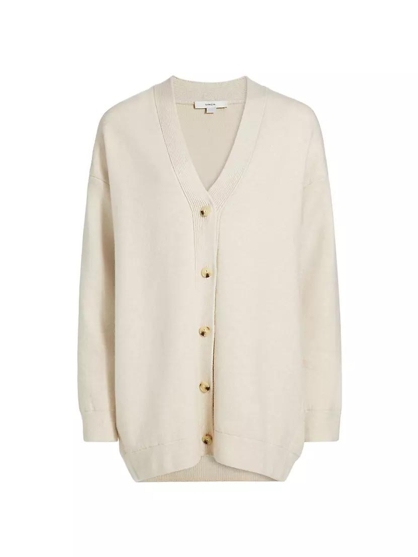 Oversized Double-Knit Wool-Cashmere Cardigan Product Image