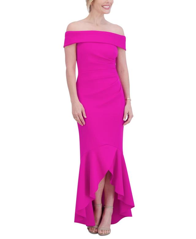 Eliza J Womens High-Low Off-The-Shoulder Gown Product Image