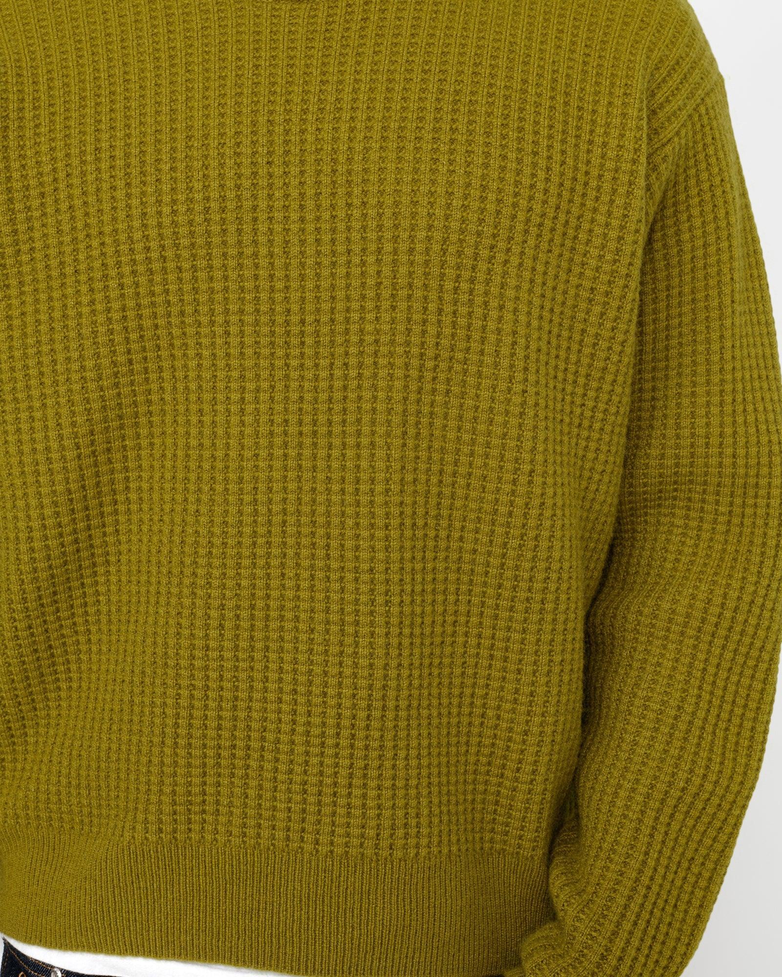 WAFFLE KNIT CASHMERE CREW Male Product Image