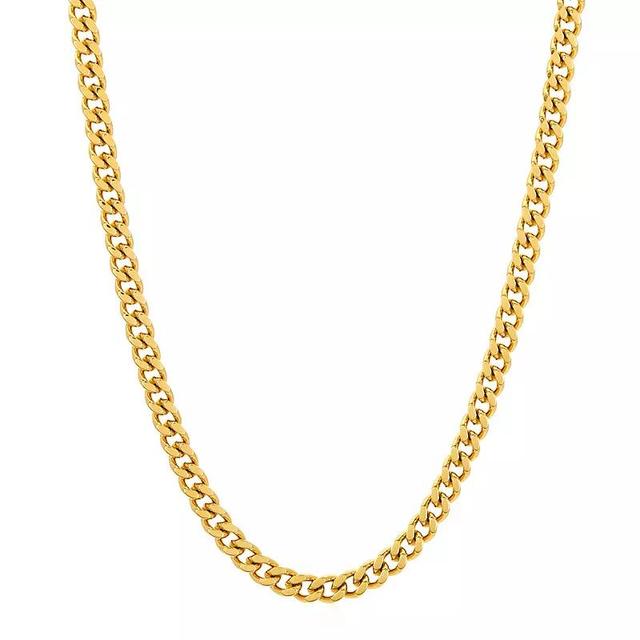 Adornia Stainless Steel 5 mm Cuban Chain Necklace, Womens Gold Tone Product Image